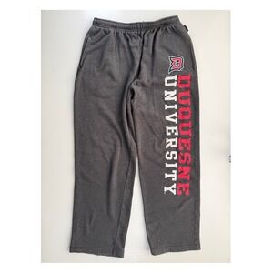 JANSPORT Duquesne University Logo Y2K Fleece Sweatpants Medium Gray Lounge Pant